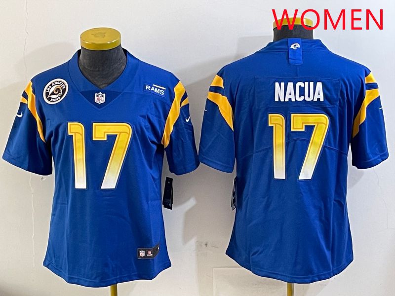 Women Los Angeles Rams #17 Adams Blue Second generation 2025 Nike Limited NFL Jersey style 4->youth nfl jersey->Youth Jersey